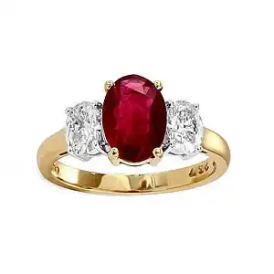 Ruby and Diamond Ring with 14K Band