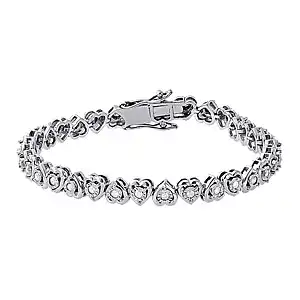 Diamond Heart Bracelet With Your Initials Inscribed