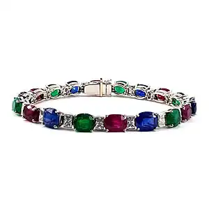 Sapphire, Ruby And Emerald Bracelet